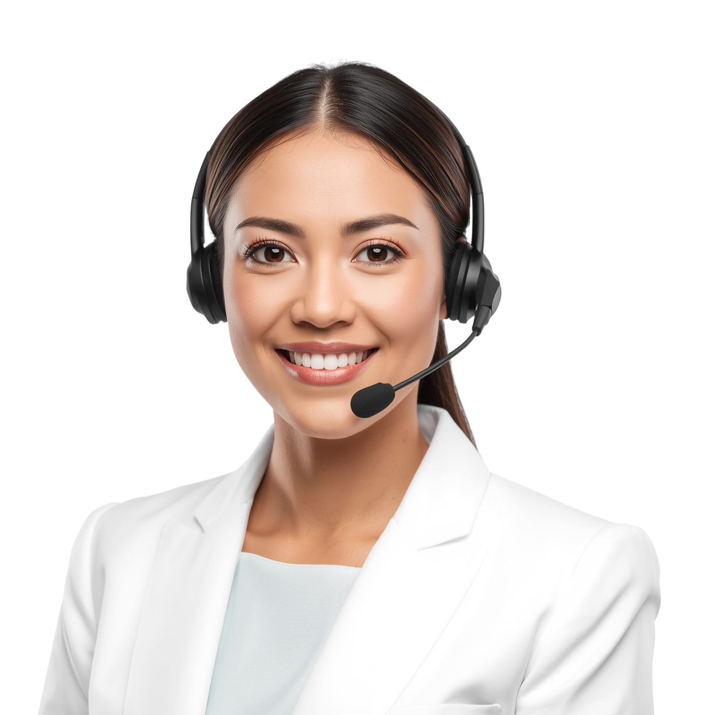 Smiling call center professional